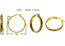 Load image into Gallery viewer, READY TO SHIP Tapa Hoop Earrings in 18k Gold Vermeil - FJD$ - Adorn Pacific - All Products

