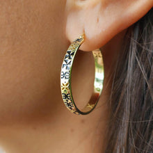 Load image into Gallery viewer, READY TO SHIP Tapa Hoop Earrings in 18k Gold Vermeil - FJD$ - Adorn Pacific - All Products
