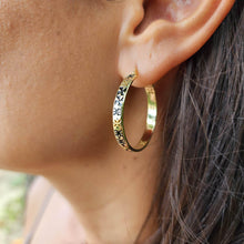 Load image into Gallery viewer, READY TO SHIP Tapa Hoop Earrings in 18k Gold Vermeil - FJD$ - Adorn Pacific - All Products
