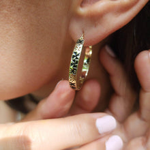Load image into Gallery viewer, READY TO SHIP Tapa Hoop Earrings in 18k Gold Vermeil - FJD$ - Adorn Pacific - All Products
