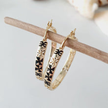 Load image into Gallery viewer, READY TO SHIP Tapa Hoop Earrings in 18k Gold Vermeil - FJD$ - Adorn Pacific - All Products
