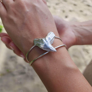 READY TO SHIP - Tiger Shark Tooth Cuff - 925 Sterling Silver FJD$ - Adorn Pacific - Bracelets