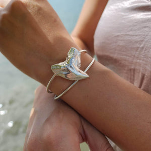 READY TO SHIP - Tiger Shark Tooth Cuff - 925 Sterling Silver FJD$ - Adorn Pacific - Bracelets