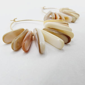 CONTACT US TO RECREATE THIS SOLD OUT STYLE Tumbled Shell Hoop Earrings - 14k Gold Fill FJD$ - Adorn Pacific - Earrings