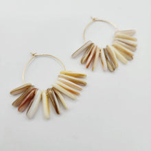 Load image into Gallery viewer, CONTACT US TO RECREATE THIS SOLD OUT STYLE Tumbled Shell Hoop Earrings - 14k Gold Fill FJD$ - Adorn Pacific - Earrings
