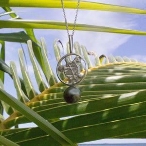 READY TO SHIP Turtle & Saltwater Pearl Necklace in 925 Sterling Silver - FJD$ - Adorn Pacific - All Products