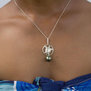 READY TO SHIP Turtle & Saltwater Pearl Necklace in 925 Sterling Silver - FJD$ - Adorn Pacific - All Products