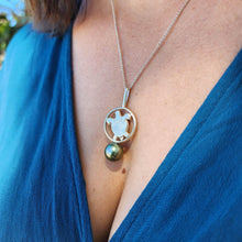 Load image into Gallery viewer, READY TO SHIP Turtle &amp; Saltwater Pearl Necklace in 925 Sterling Silver - FJD$ - Adorn Pacific - All Products
