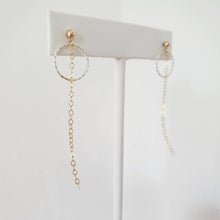 Load image into Gallery viewer, READY TO SHIP - Twisted Hoop Stud Earrings with Chain Detail - 925 Sterling Silver &amp; 14k Gold Fill FJD$ - Adorn Pacific - Earrings
