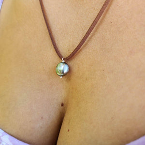 READY TO SHIP Unisex Fiji Saltwater Baroque Pearl Faux Suede Leather Necklace - FJD$ - Adorn Pacific - All Products