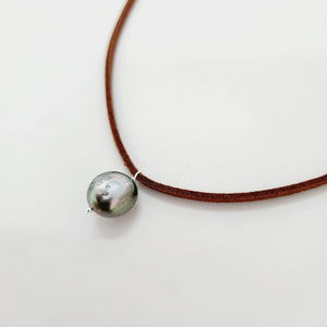 READY TO SHIP Unisex Fiji Saltwater Baroque Pearl Faux Suede Leather Necklace - FJD$ - Adorn Pacific - All Products