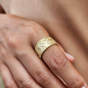 READY TO SHIP - Unisex Tapa Band - 9k Solid Gold FJD$ - Adorn Pacific - Rings