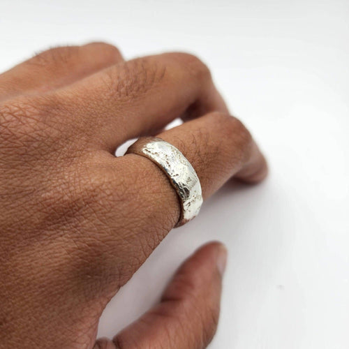 READY TO SHIP - Unisex Textured Finish Ring - 925 Sterling Silver FJD$ - Adorn Pacific - Rings