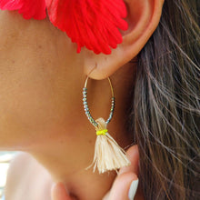 Load image into Gallery viewer, READY TO SHIP Vau and Glass Bead Hoop Earrings - 14k Gold Fill FJD$ - Adorn Pacific - Earrings
