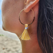 Load image into Gallery viewer, READY TO SHIP Vau and Glass Bead Hoop Earrings - 14k Gold Fill FJD$ - Adorn Pacific - Earrings
