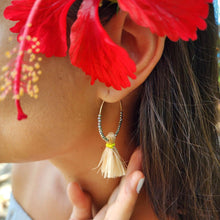 Load image into Gallery viewer, READY TO SHIP Vau and Glass Bead Hoop Earrings - 14k Gold Fill FJD$ - Adorn Pacific - Earrings
