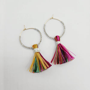 READY TO SHIP Vau and Glass Bead Hoop Earrings - 14k Gold Fill FJD$ - Adorn Pacific - Earrings