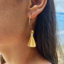 Load image into Gallery viewer, READY TO SHIP Vau and Glass Bead Hoop Earrings - 14k Gold Fill FJD$ - Adorn Pacific - Earrings
