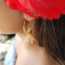 Load image into Gallery viewer, READY TO SHIP Vau and Glass Bead Hoop Earrings - 14k Gold Fill FJD$ - Adorn Pacific - Earrings
