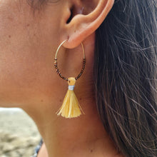 Load image into Gallery viewer, READY TO SHIP Vau and Glass Bead Hoop Earrings - 14k Gold Fill FJD$ - Adorn Pacific - Earrings
