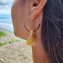 Load image into Gallery viewer, READY TO SHIP Vau and Glass Bead Hoop Earrings - 14k Gold Fill FJD$ - Adorn Pacific - Earrings
