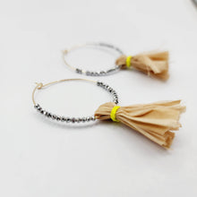 Load image into Gallery viewer, READY TO SHIP Vau and Glass Bead Hoop Earrings - 14k Gold Fill FJD$ - Adorn Pacific - Earrings
