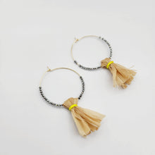 Load image into Gallery viewer, READY TO SHIP Vau and Glass Bead Hoop Earrings - 14k Gold Fill FJD$ - Adorn Pacific - Earrings
