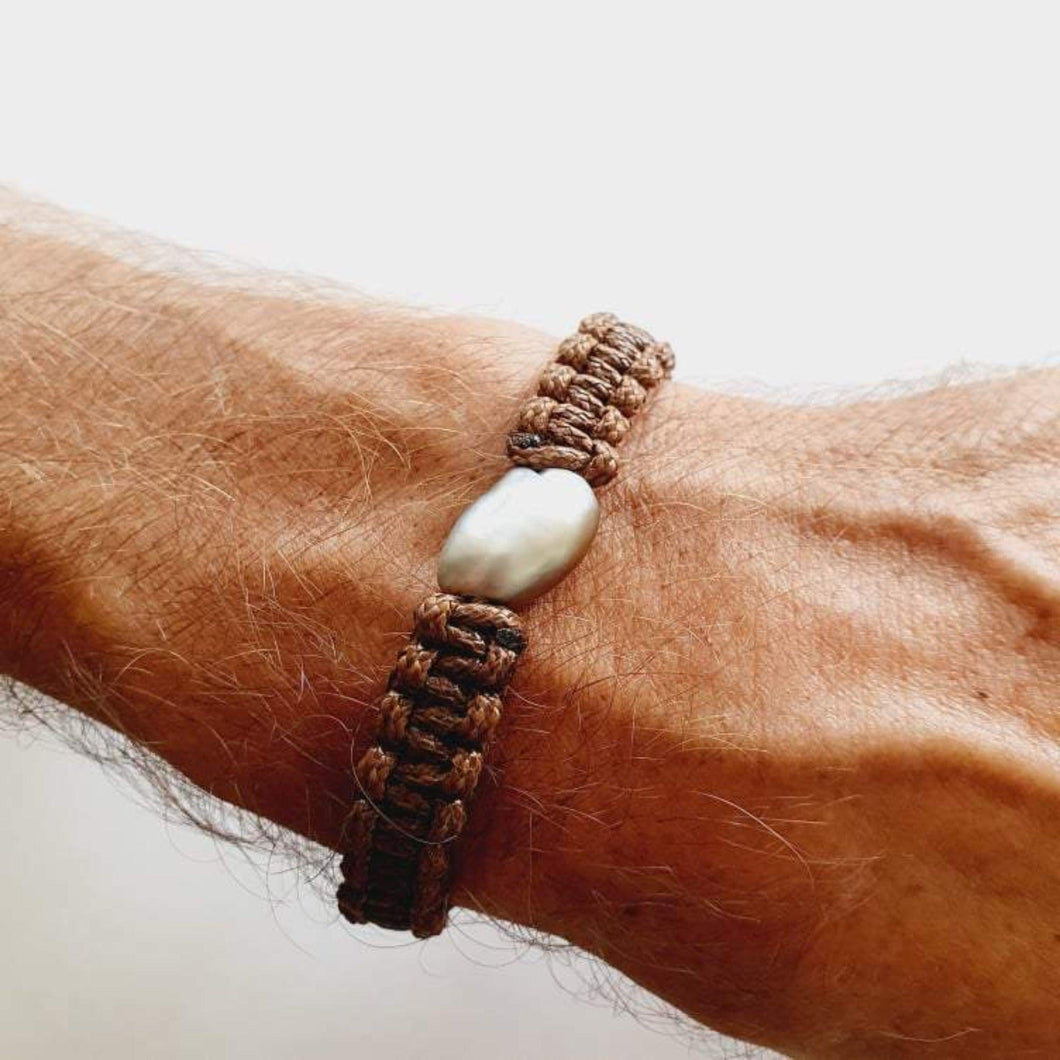 CONTACT US TO RECREATE THIS SOLD OUT STYLE Wax Cord Bracelet with Saltwater Baroque Pearl - FJD$ - Adorn Pacific - All Products