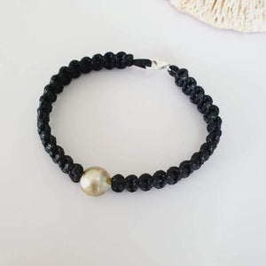 CONTACT US TO RECREATE THIS SOLD OUT STYLE Wax Cord Bracelet with Saltwater Circled Pearl - FJD$ - Adorn Pacific - All Products