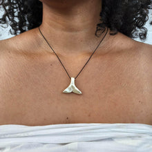 Load image into Gallery viewer, READY TO SHIP - Whale&#39;s Tail Necklace - 925 Sterling Silver &amp; Nylon FJD$ - Adorn Pacific - Necklaces
