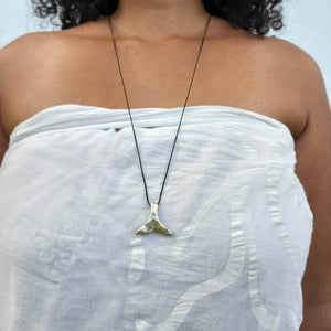 READY TO SHIP - Whale's Tail Necklace - 925 Sterling Silver & Nylon FJD$ - Adorn Pacific - Necklaces