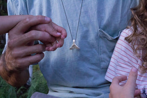 READY TO SHIP - Whale's Tail Necklace - 925 Sterling Silver & Nylon FJD$ - Adorn Pacific - Necklaces