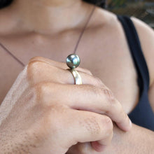 Load image into Gallery viewer, READY TO SHIP - Wide Band Pearl Ring with Graded Fiji Saltwater Pearl - 9k Solid Gold FJD$ - Adorn Pacific - Rings
