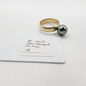 READY TO SHIP - Wide Band Pearl Ring with Graded Fiji Saltwater Pearl - 9k Solid Gold FJD$ - Adorn Pacific - Rings