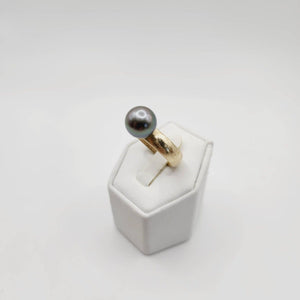 READY TO SHIP - Wide Band Pearl Ring with Graded Fiji Saltwater Pearl - 9k Solid Gold FJD$ - Adorn Pacific - Rings
