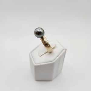 READY TO SHIP - Wide Band Pearl Ring with Graded Fiji Saltwater Pearl - 9k Solid Gold FJD$ - Adorn Pacific - Rings