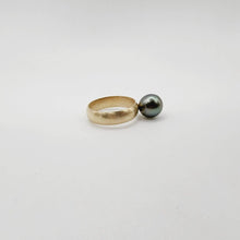 Load image into Gallery viewer, READY TO SHIP - Wide Band Pearl Ring with Graded Fiji Saltwater Pearl - 9k Solid Gold FJD$ - Adorn Pacific - Rings
