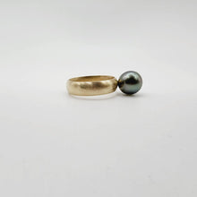 Load image into Gallery viewer, READY TO SHIP - Wide Band Pearl Ring with Graded Fiji Saltwater Pearl - 9k Solid Gold FJD$ - Adorn Pacific - Rings

