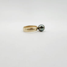 Load image into Gallery viewer, READY TO SHIP - Wide Band Pearl Ring with Graded Fiji Saltwater Pearl - 9k Solid Gold FJD$ - Adorn Pacific - Rings
