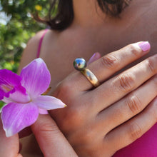 Load image into Gallery viewer, READY TO SHIP - Wide Band Pearl Ring with Graded Fiji Saltwater Pearl - 9k Solid Gold FJD$ - Adorn Pacific - Rings
