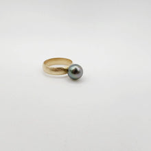 Load image into Gallery viewer, READY TO SHIP - Wide Band Pearl Ring with Graded Fiji Saltwater Pearl - 9k Solid Gold FJD$ - Adorn Pacific - Rings
