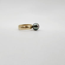 Load image into Gallery viewer, READY TO SHIP - Wide Band Pearl Ring with Graded Fiji Saltwater Pearl - 9k Solid Gold FJD$ - Adorn Pacific - Rings
