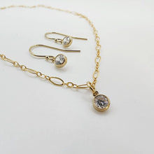 Load image into Gallery viewer, READY TO SHIP Zirconia Necklace and Earrings Set in 14k Gold Fill - FJD$ - Adorn Pacific - All Products
