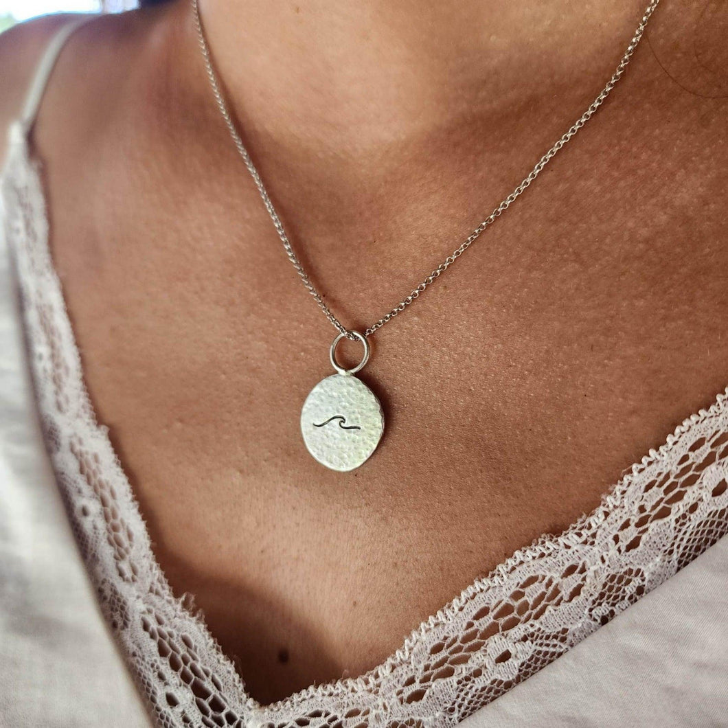 READY TO SHIP Wave Disc Necklace - 925 Sterling Silver FJD$ - Adorn Pacific - All Products